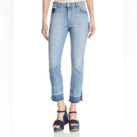 NWOT DL1961 Mara Ankle Jeans in Saratoga Wash Two-Tone Hem Blue 28 - Picture 2 of 4